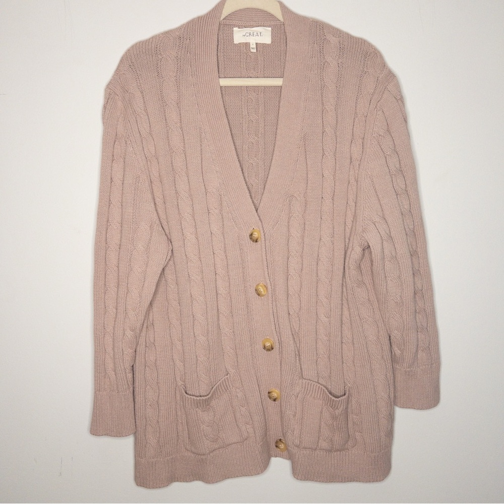 The Great Longline Cable Knit Cardigan Sweater - Picture 3 of 11